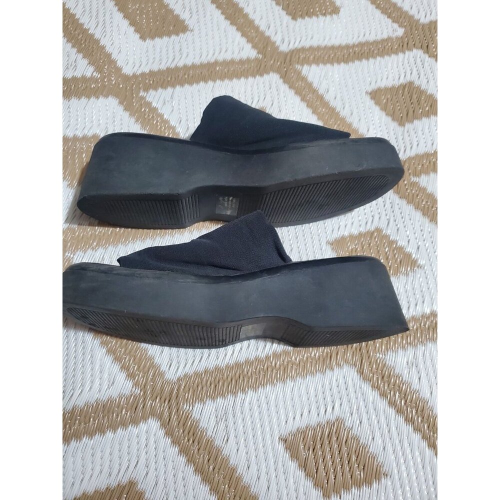 Vintage  Xhilaration Y2K 90's Chunky Platform Black  Sandals Slides SZ 9 - Picture 8 of 10